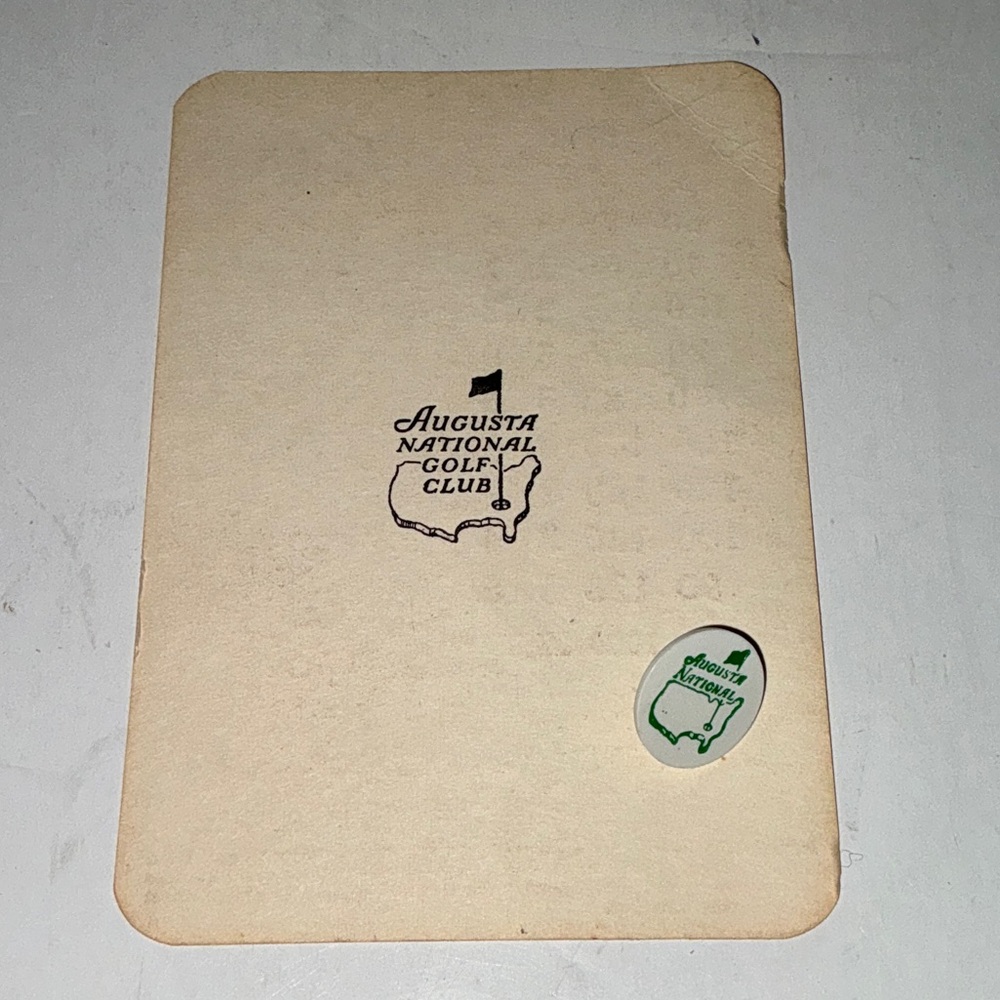 Augusta National Scorecard and Ball Marker